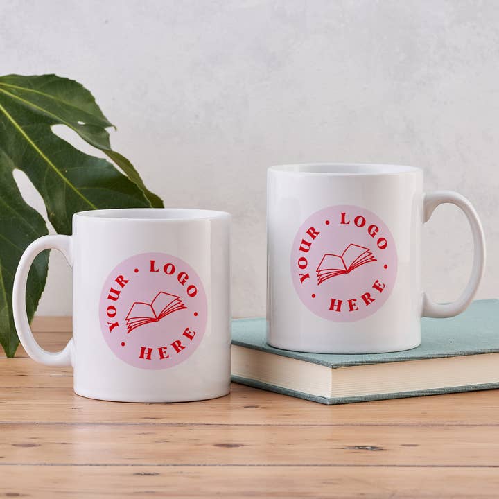 Custom YOUR LOGO Mug for wholesale by Bookishly (No US Import Fees)