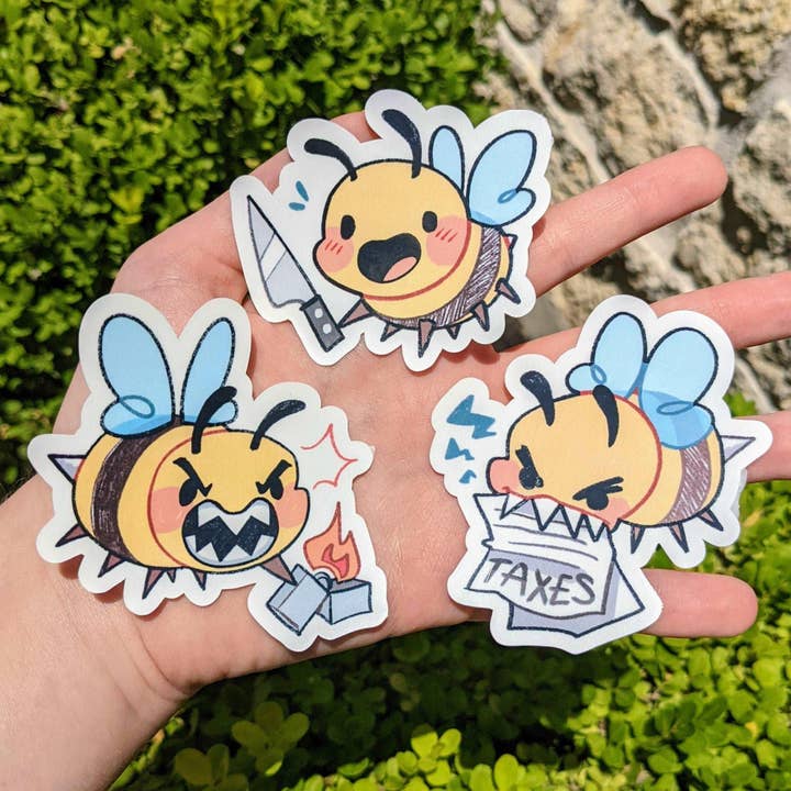 Chaotic Bees Stickers! for wholesale by Milky Tomato