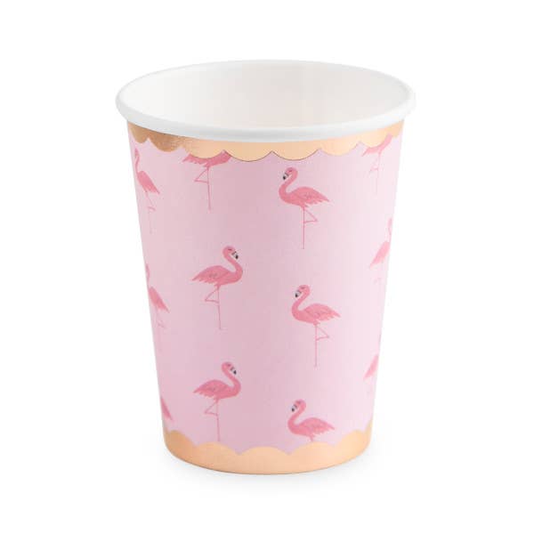 Cakewalk - Wholesale Disposable Cup - Summer Flamingo Paper Cups Set of 8 Disposable