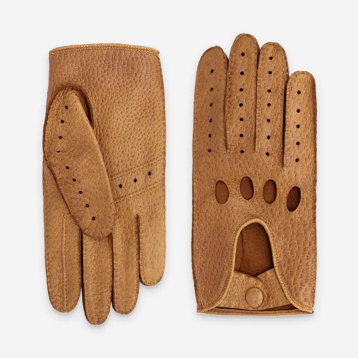 Men’s Peccary Leather Driving Gloves – Unlined – 22114NF for wholesale by Glove Story
