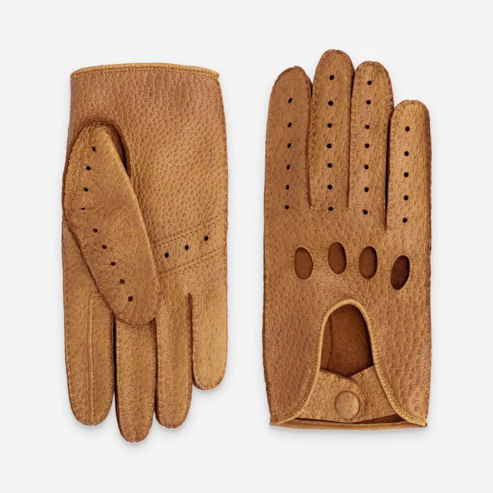 Men’s Peccary Leather Driving Gloves – Unlined – 22114NF for wholesale by Glove Story