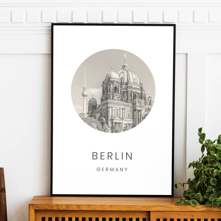 Berlin, Deutschland - Minimalistische Reise-Tourismus Wandkunst für den Großhandel von Travelfy.art