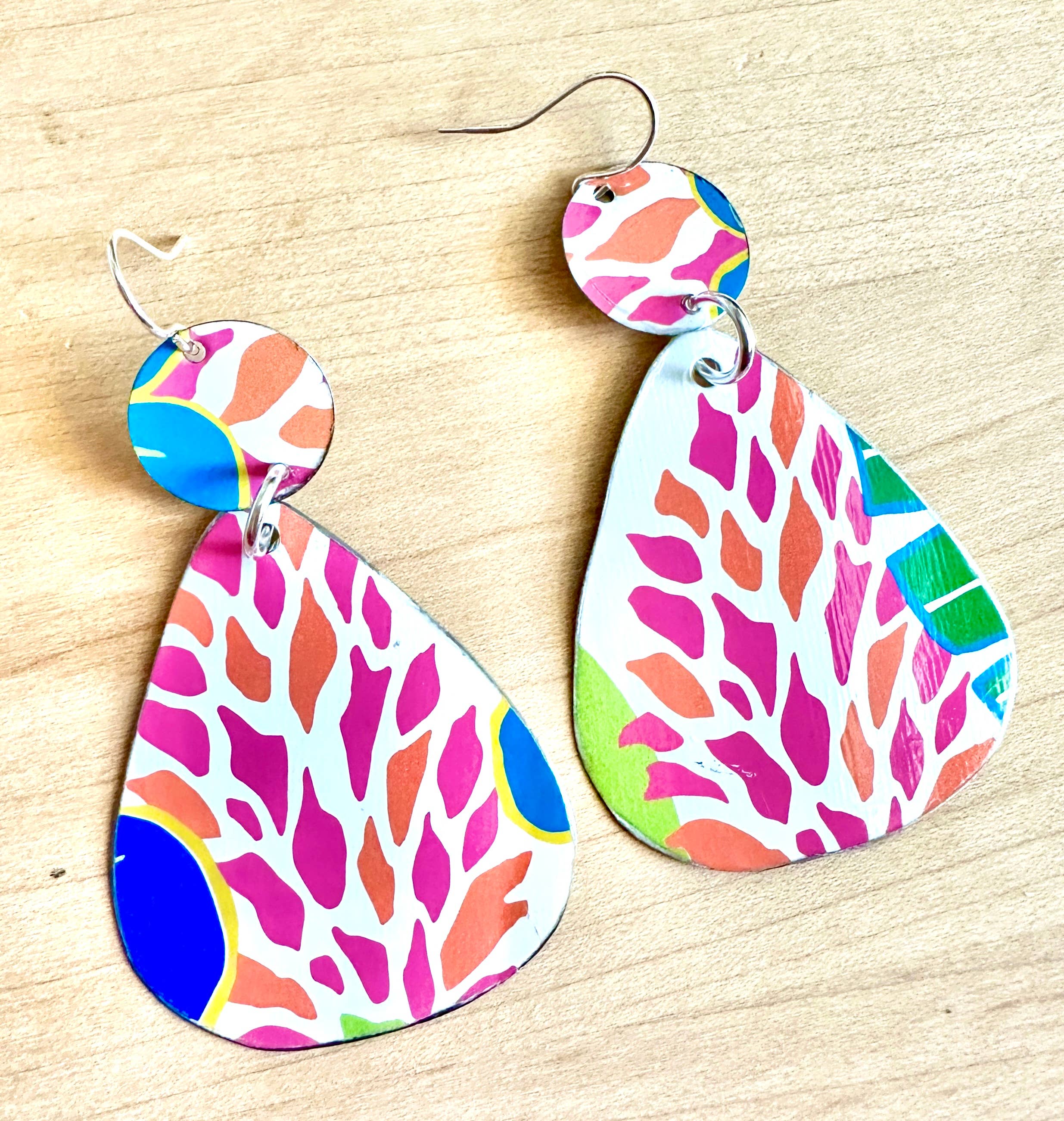 TTE Designs - Wholesale Dangle Earrings - Best Sellers - Set of 12 Recycled Vintage Tin Earrings 11