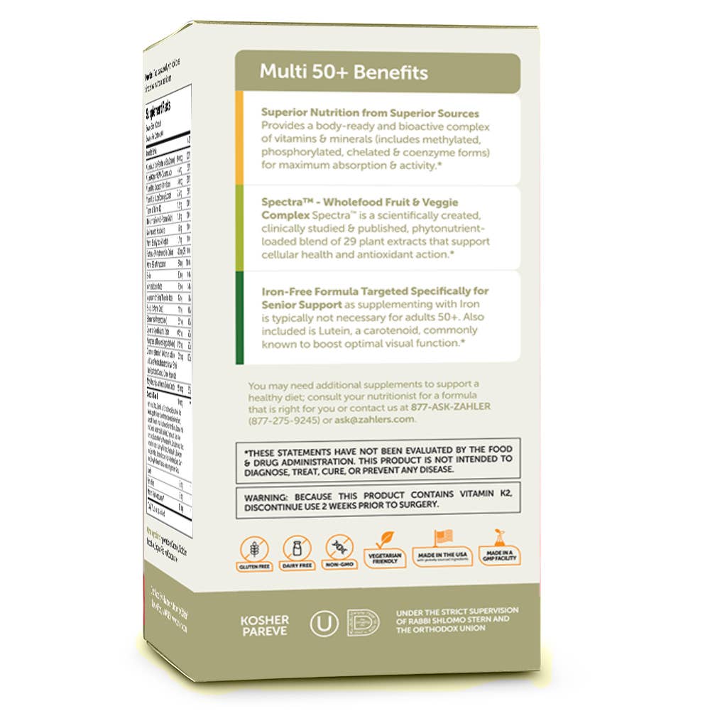 Advanced Nutrition by Zahler – Suplemento/vitamina oral por atacado – Zahler Multivitamínico 50+, Fórmula Sem Ferro + Saúde dos Olhos 60ct5