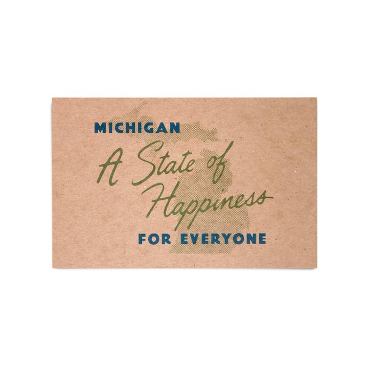 State of Happiness Kraft Postcard for wholesale by Peninsulas