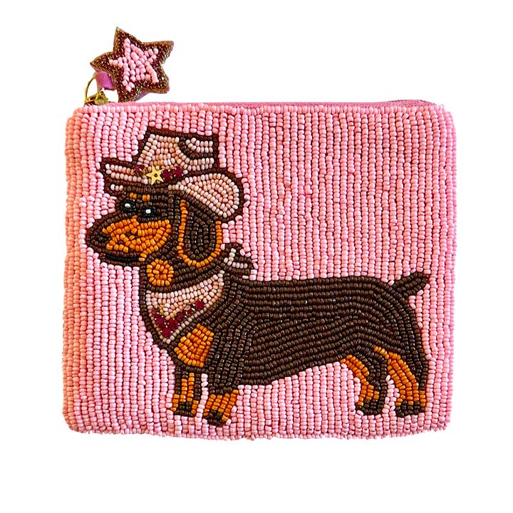 Monedero de Perro Salchicha con Sombrero de Vaquero Bolso Occidental con Cuentas para venta al por mayor de Lily Posh