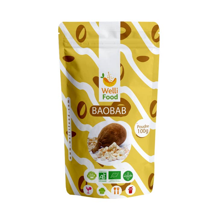 Organic Baobab Powder 100g for wholesale by WELLI FOOD