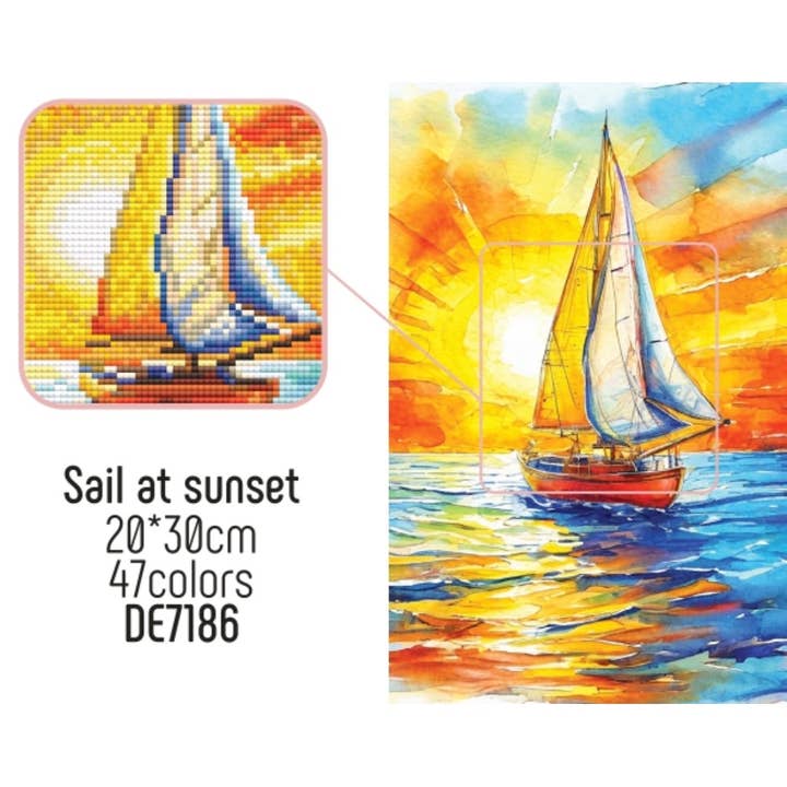 RTO&Collection D'Art (RTO Baltic OU) - Wholesale DIY craft kit - Diamond Painting Kit Sail at Sunset DE71863
