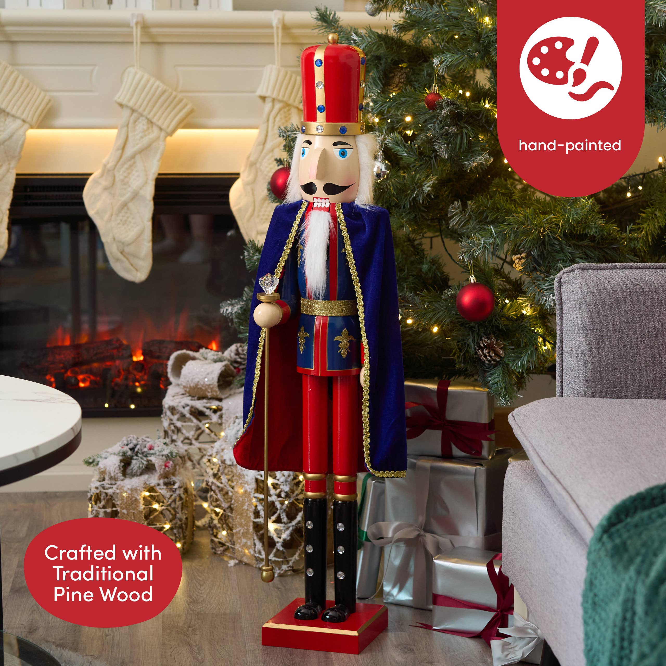 The Twiddlers - Wholesale Holiday nutcracker - Extra Large Wooden Christmas Nutcracker Soldier King, 90cm 6