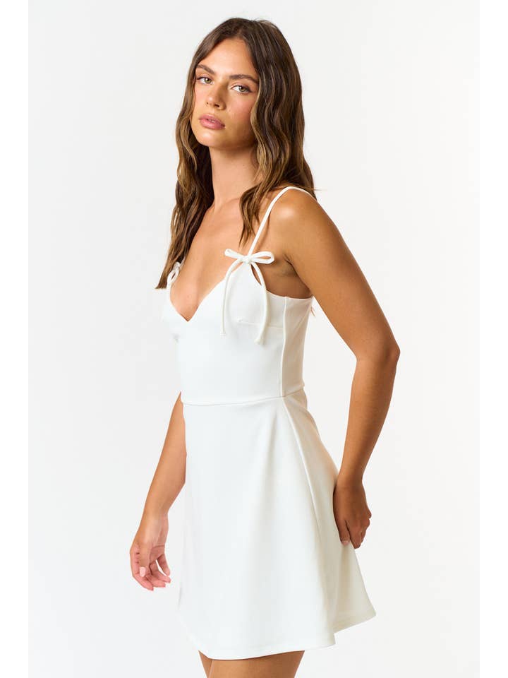 Blue Blush - Wholesale Dress - Women's - BD24000 BOW STRAP DETAIL A-LINE MINI DRESS