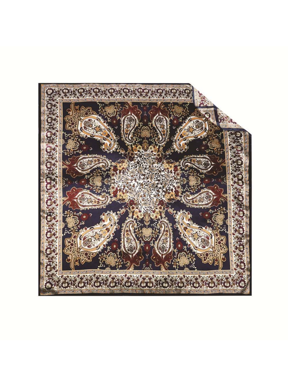 Dipped Shop – wholesale Halsduk - Dam – Leopard Vintage Färgblock Fyrkantig Satinscarf DP25E6038