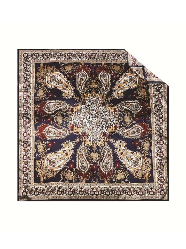 Leopard Vintage Colorblock Square Satin Scarf DP25E603 for wholesale by Dipped Shop