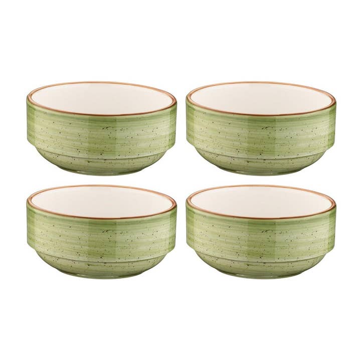 Terapi dia.4,75" h:2" 12 oz. Rund Grön Porslinsskål (Set om 4) för wholesale av TURGLA HOME