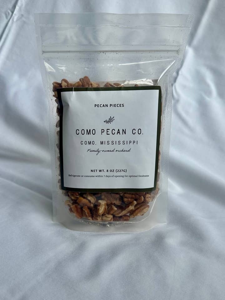 8oz Pecan Pieces for wholesale by Como Pecan Company LLC