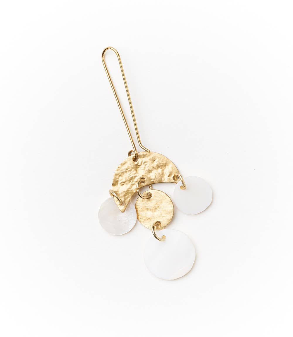 Matr Boomie Fair Trade - Wholesale Dangle Earrings - Rajani Mother of Pearl Chandelier Earrings2