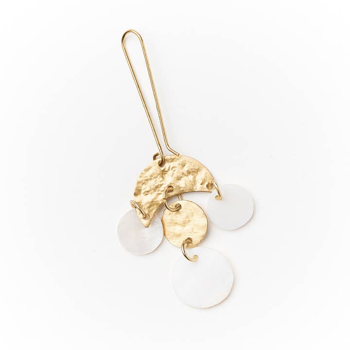 Matr Boomie Fair Trade - Wholesale Dangle Earrings - Rajani Mother of Pearl Chandelier Earrings2