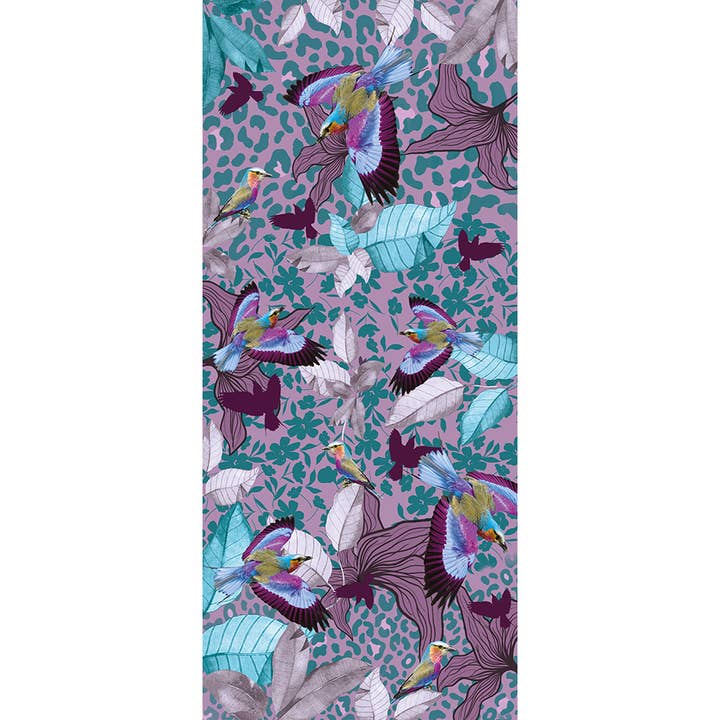 FST le french studio - Wholesale Scarf - Women's - Lined wool scarf 160x35cm printed LAURIER AMETHYSTE2