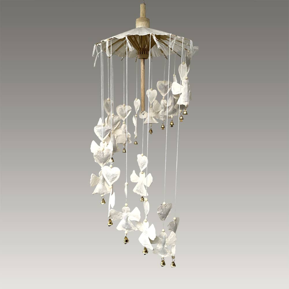 VIE - Vendita all'ingrosso Decorazione mobile - Mobile artigianale in carta di gelso, cuore e farfalla, 50x20 cm7