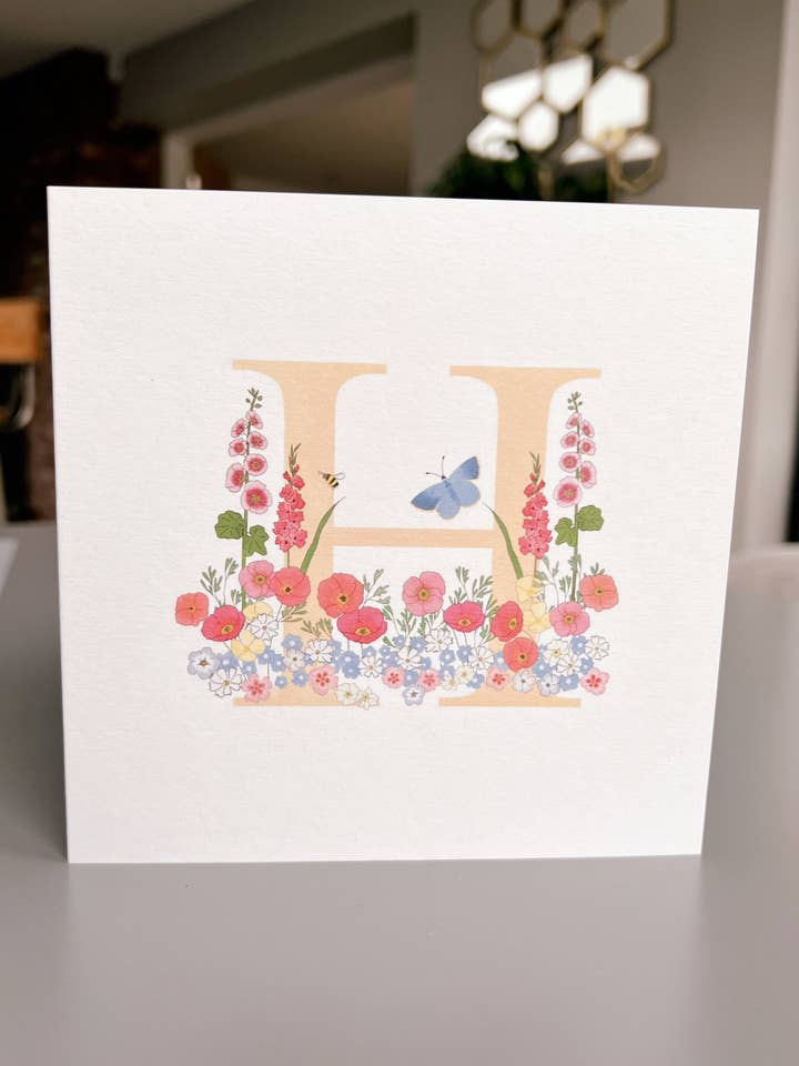 Initial H Card for wholesale by Liv & Draw
