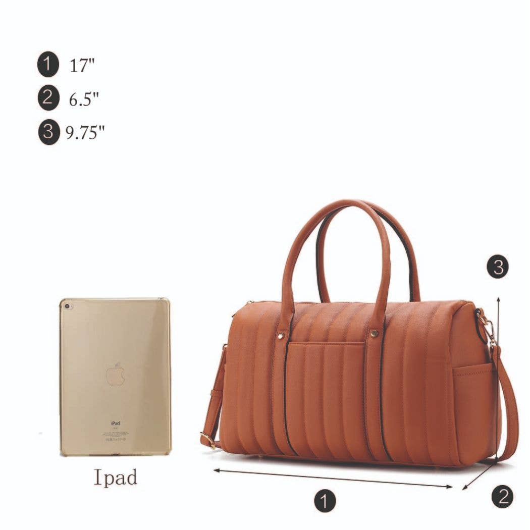 MKF Collection - Vendita all'ingrosso Sacca da viaggio - Donna - Borsa da viaggio Luana trapuntata in ecopelle vegana per donna di MKF Collection10