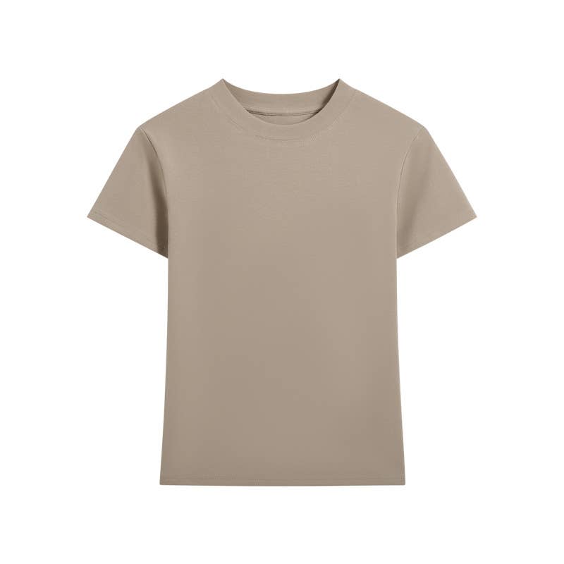 HIDDENBRAND - Wholesale T-Shirt - Women's - Essential basic plain fitted cotton blend crewneck tee1