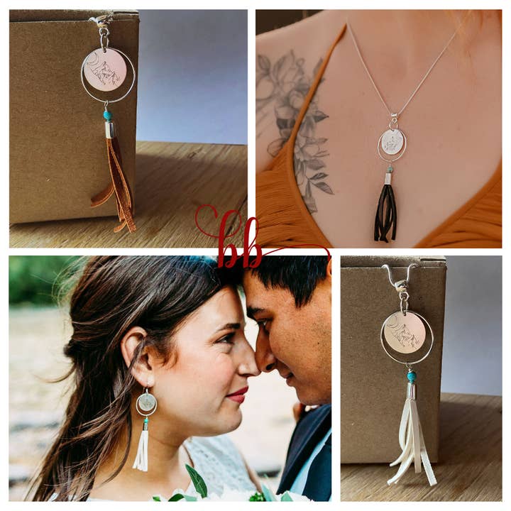 Handmade Mountain Engraved Silver Jewelry Bundle - 4 pieces for wholesale by Buckaroo Bling LLC dba Bling Boheme