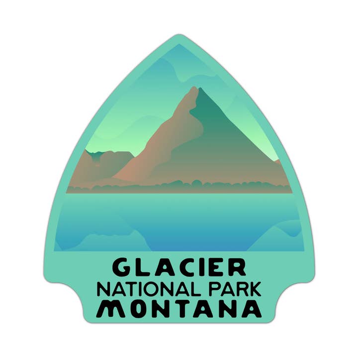 Glacier National Park Arrowhead Sticker for wholesale by National Park Obsessed LLC