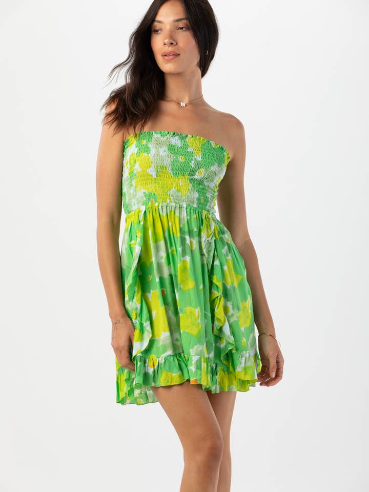 Watercolor Dreams Green Hoku Mini Dress for wholesale on Faire5