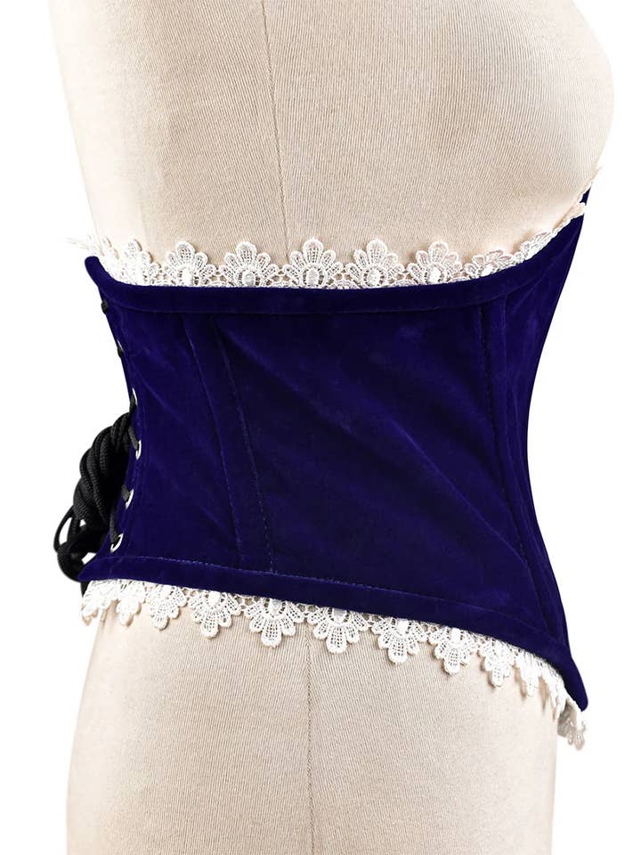 NAVY BLUE Steel-Boned Women’s Velvet Corset – Waist Cincher for wholesale on Faire7