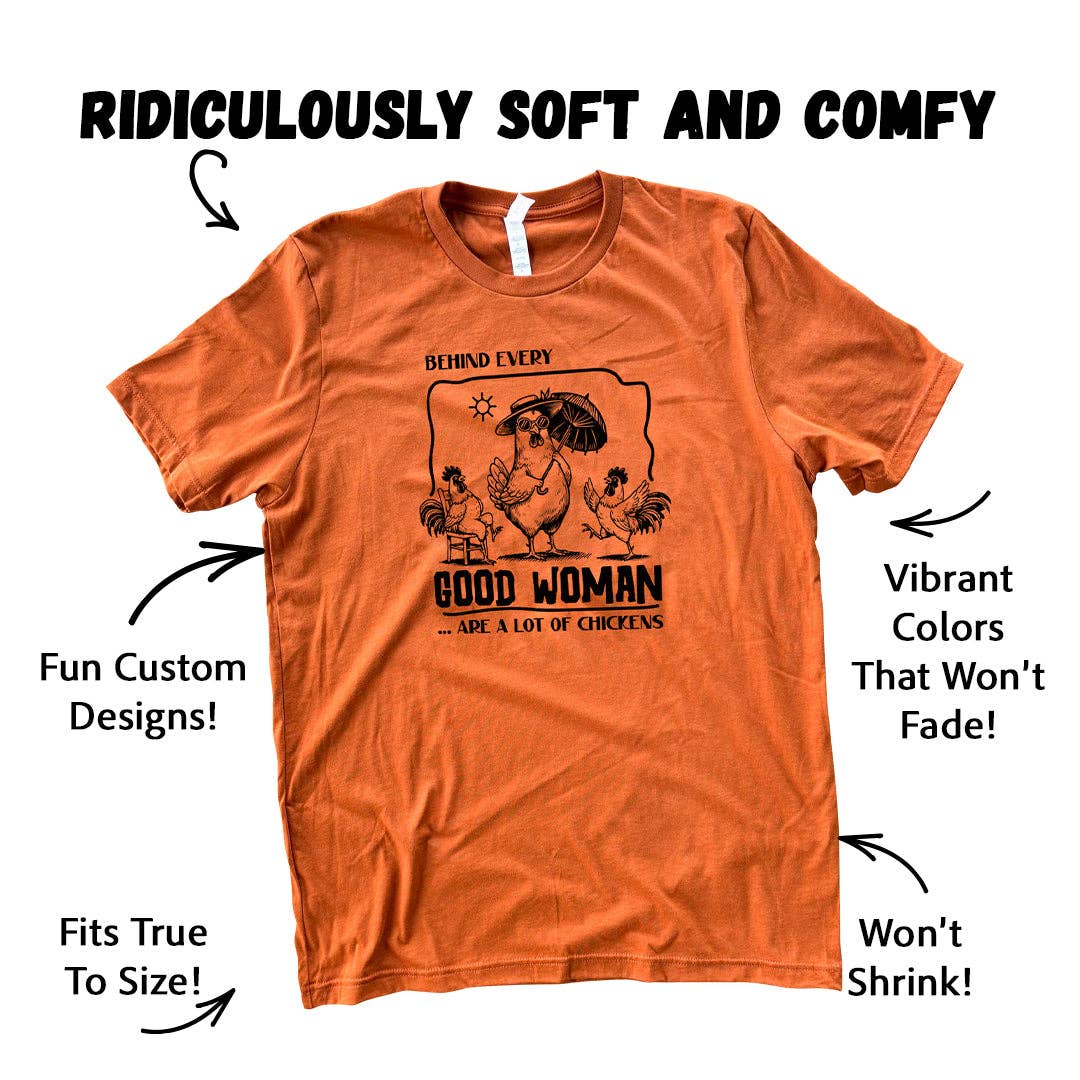 The Chicken Bawks - Wholesale Screen Printed T-Shirt - Unisex - Good Woman1