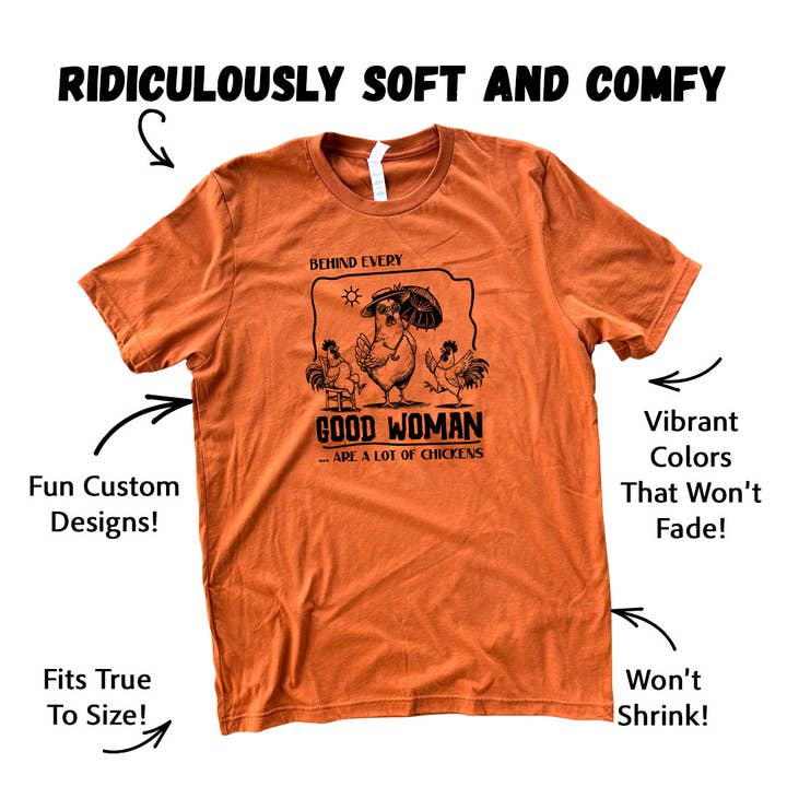 The Chicken Bawks - Wholesale Screen Printed T-Shirt - Unisex - Good Woman1