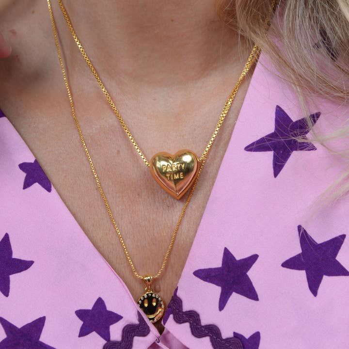 My Doris – wholesale Pendant/charm necklace – CHUNKY HEART LET'S DANCE/ PARTY TIME NECKLACE