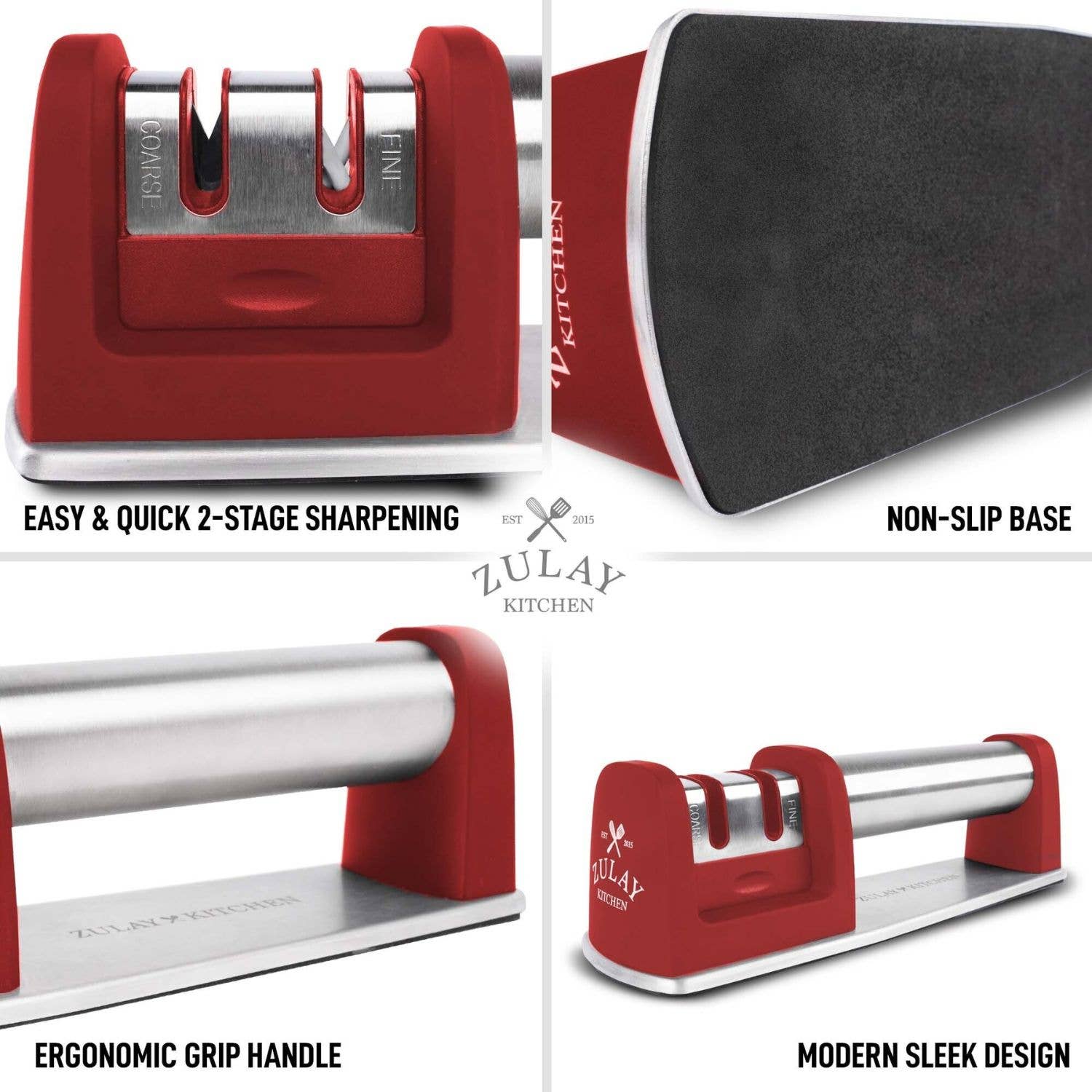 Zulay Kitchen - Wholesale Knife Sharpener - Premium Quality 2-Stage Knife Sharpener12