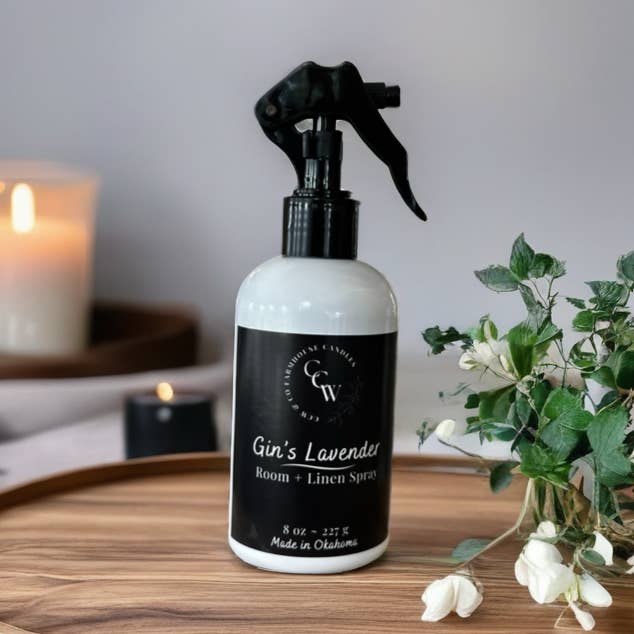 Spray pour chambre et linge ~ Lavande de Gin pour la vente par CCW & Co farmhouse candles