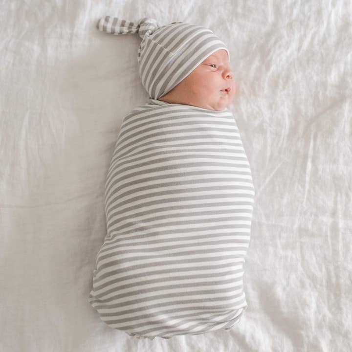 Knit Swaddle Blanket - Everest for wholesale by Copper Pearl