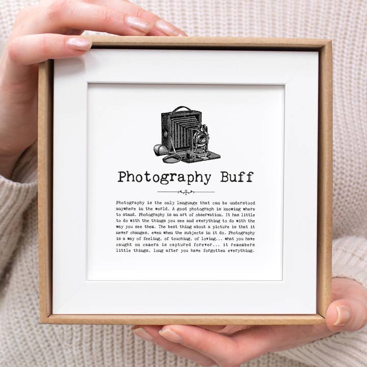 Gift-Boxed Photography Buff Framed Print, Photographer Gift for wholesale by Coulson Macleod (U.S. Duties Paid)