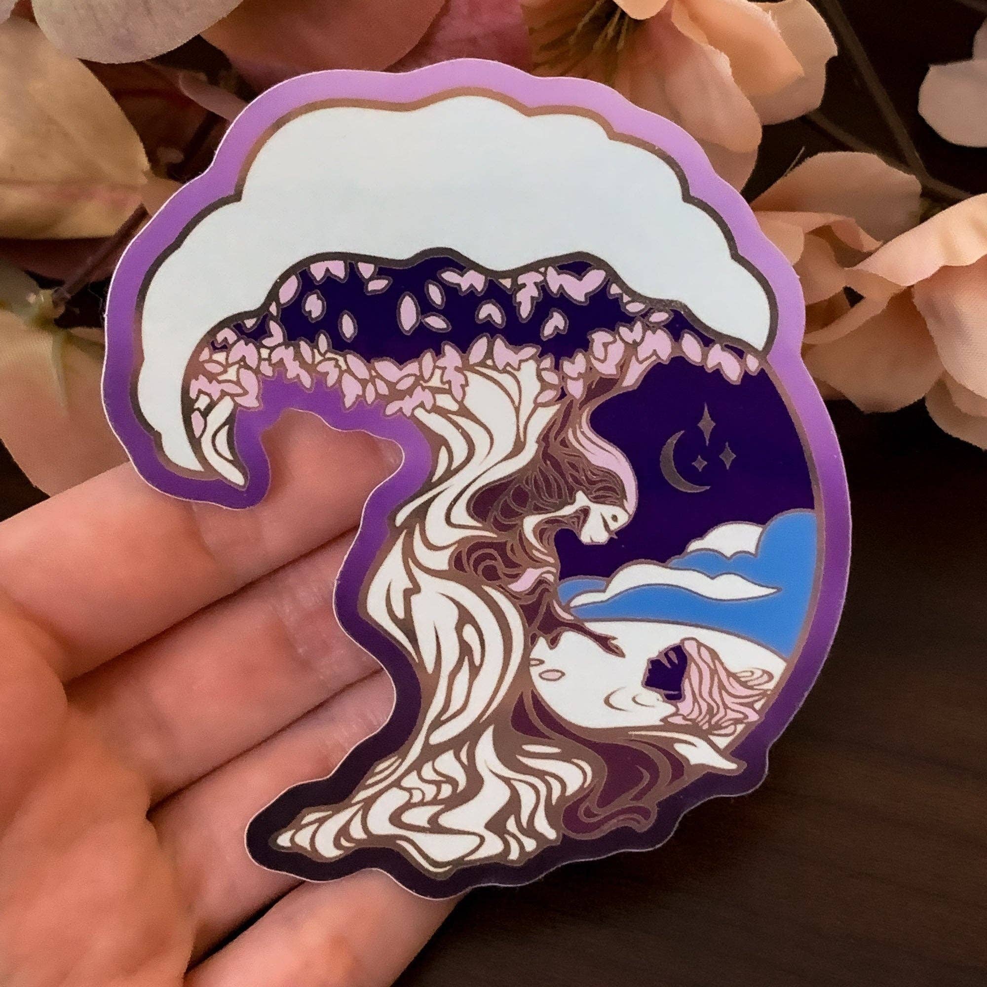 Keely Studios - Wholesale Sticker - Enchanted Forest Dryad & Naiad Die Cut Gold Mirror Effect Sticker0