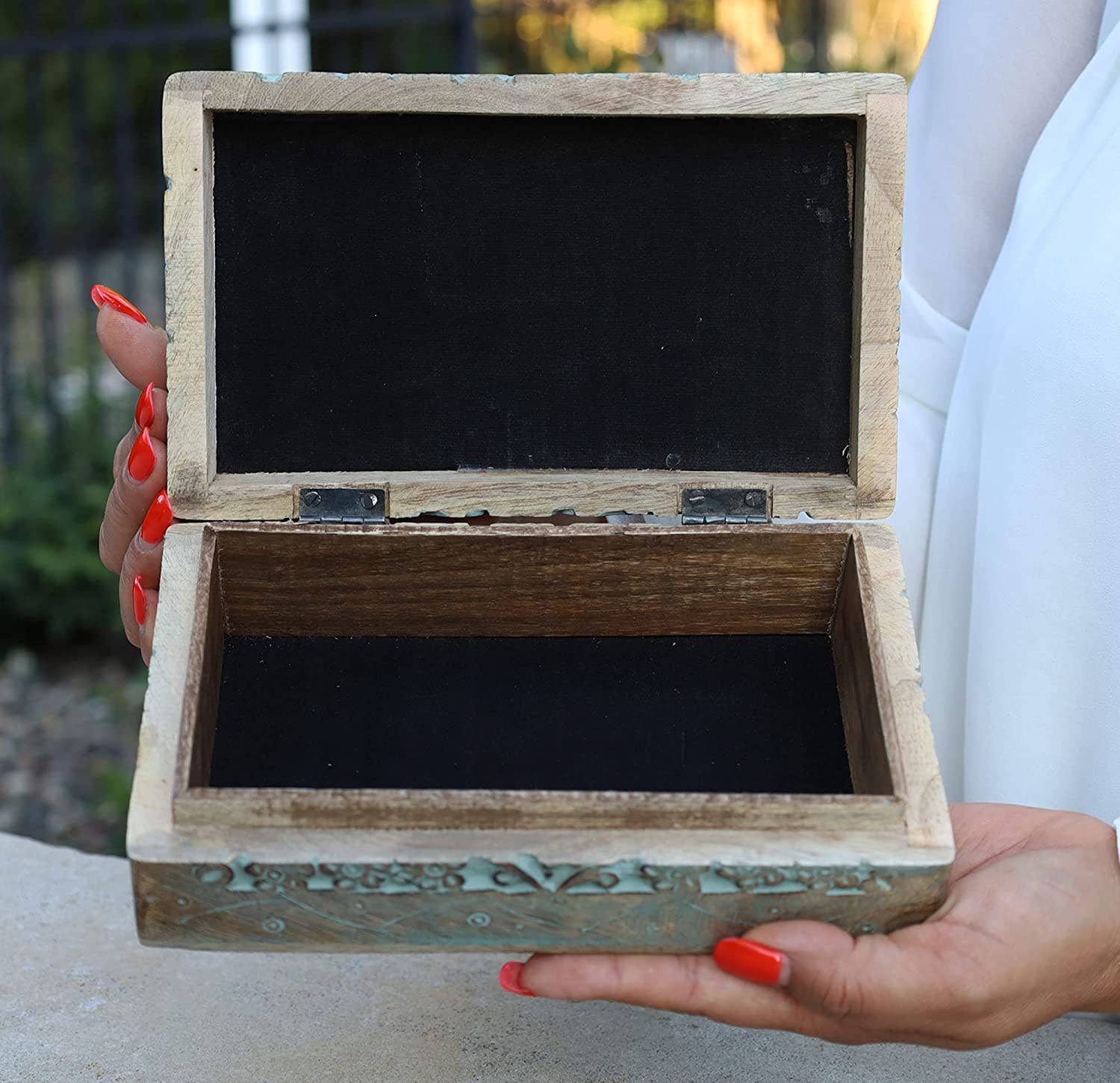 Lungta Imports - Wholesale Decorative Box - Large Hand Carved Tree of Life Wooden Box Keepsake Storage M10