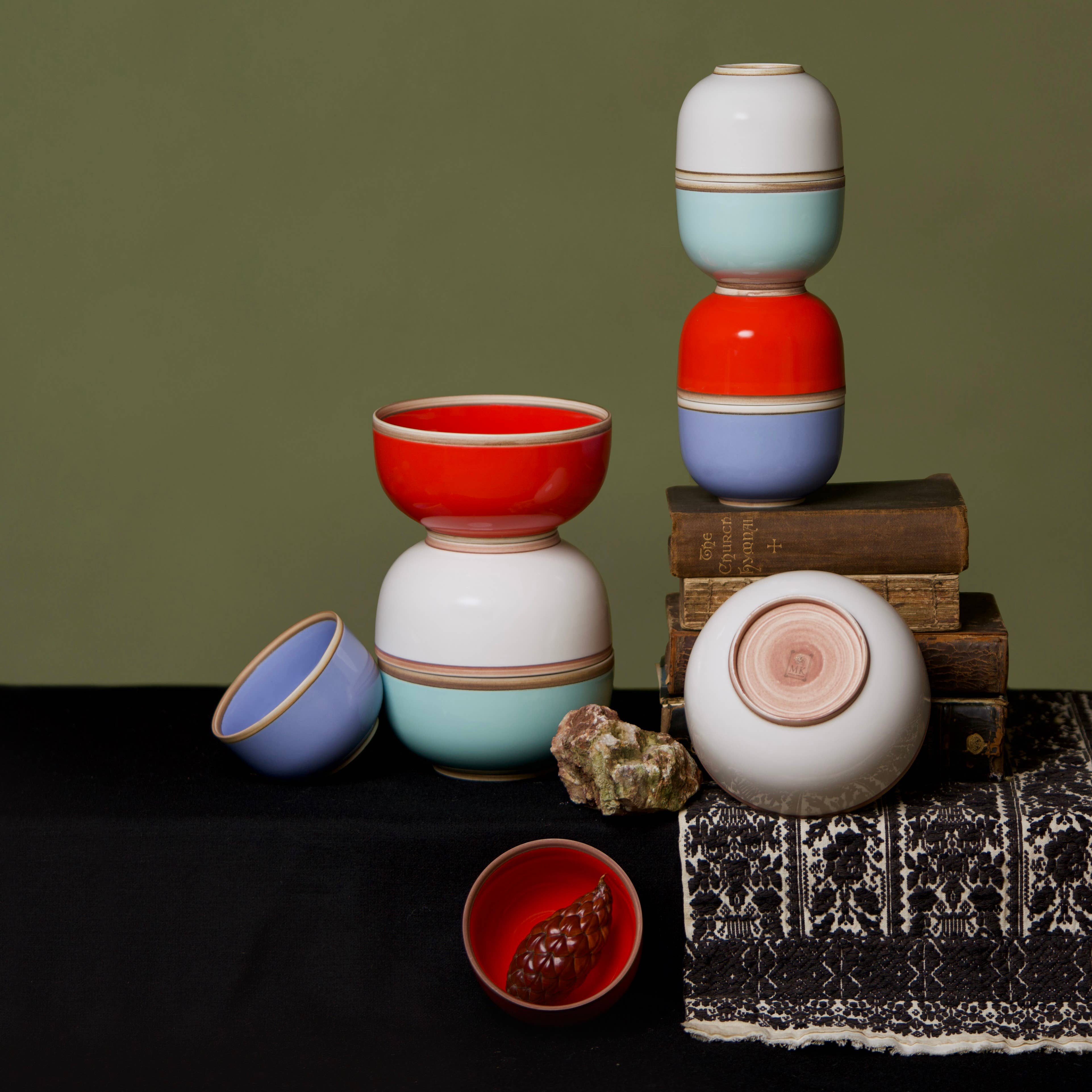 Middle Kingdom - Wholesale Coffee Mug - Rimmed Hermit Cup, Glossy Porcelain - Set of 45