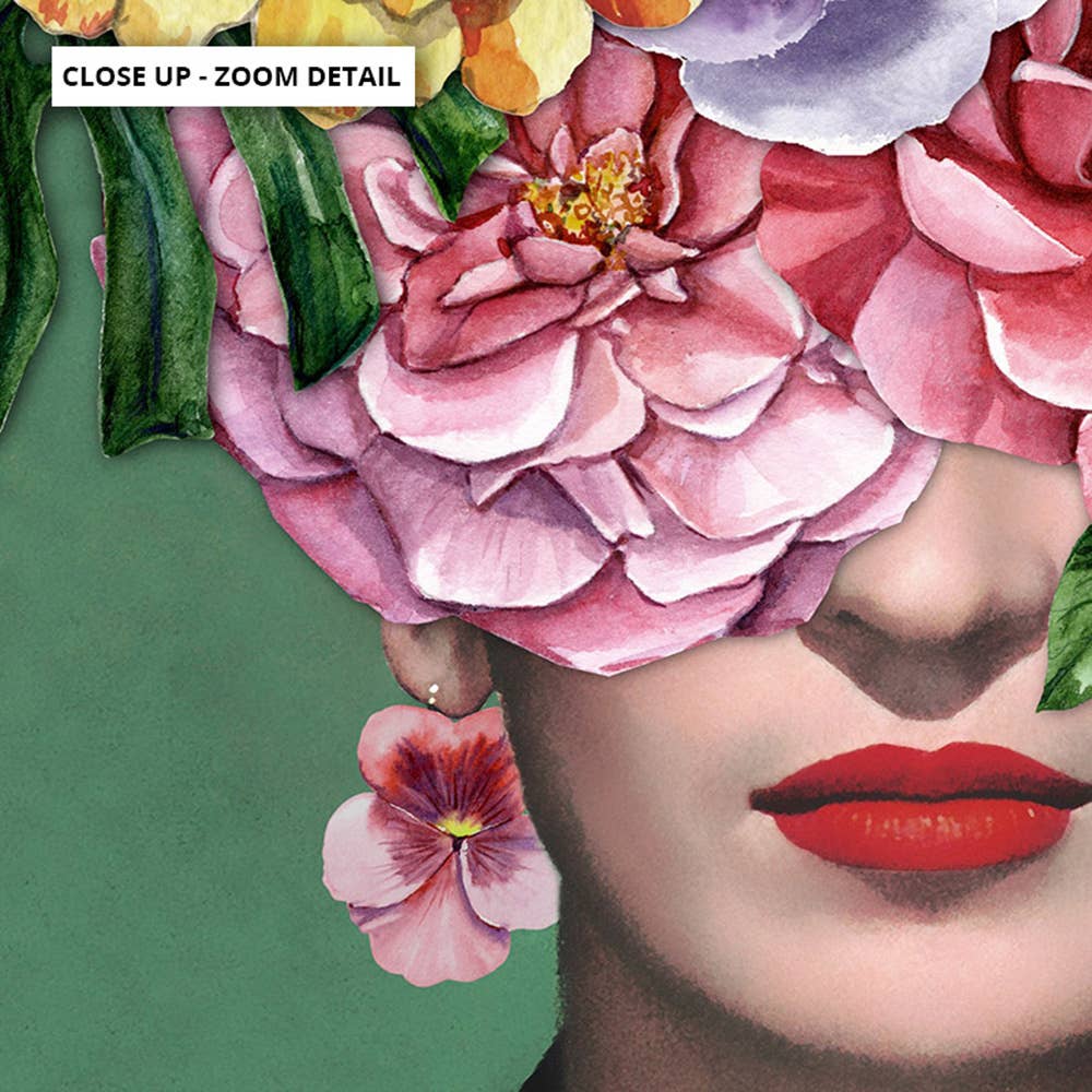 PRINT AND PROPER - Wholesale Kunstprint - Frida Kahlo aquarel bloemenprint. Iconische modeposter2