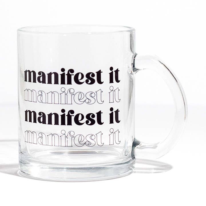 The Lily Creative Co - Wholesale Coffee Mug - Manifest It Glass Mug0