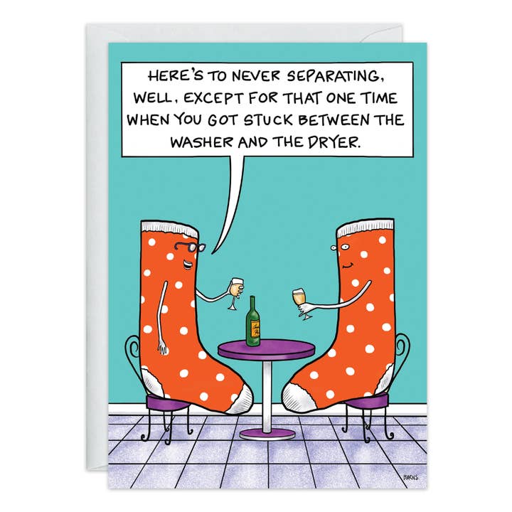 Socks Sole Mates Anniversary Card for wholesale by Oatmeal Studios