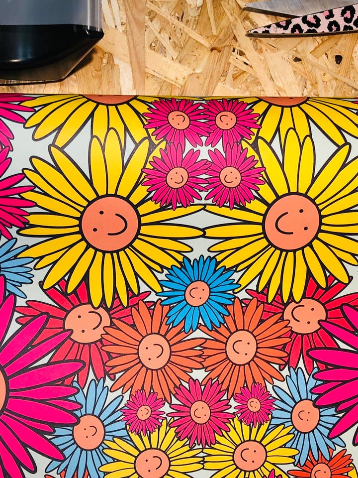 Happy Flowers Wrapping Paper for wholesale by PaintsPylons