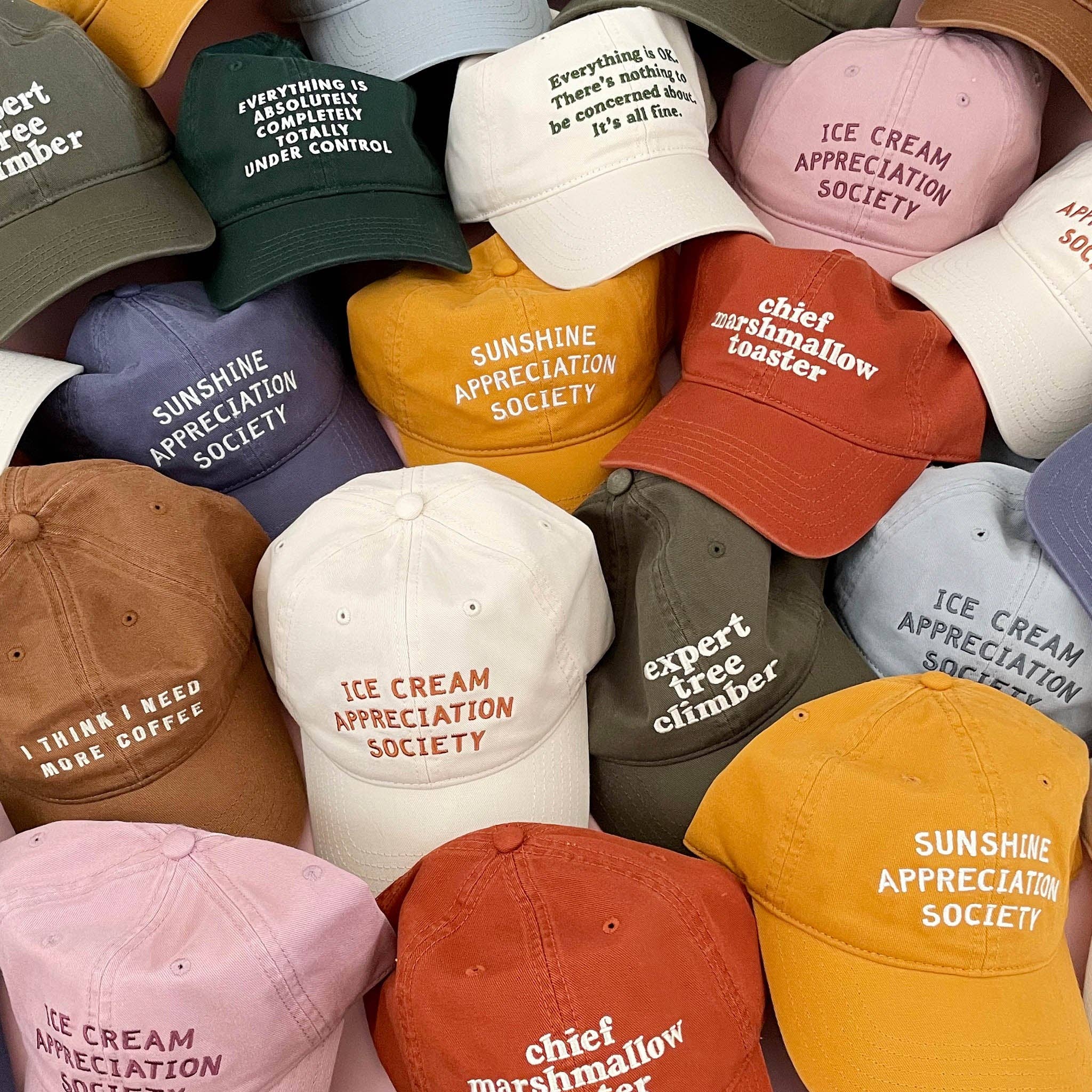 Alphabet Bags – wholesale Baseball cap – Unisex – Ice Cream Appreciation Society - Cotton Baseball Cap - Dusty Rose6