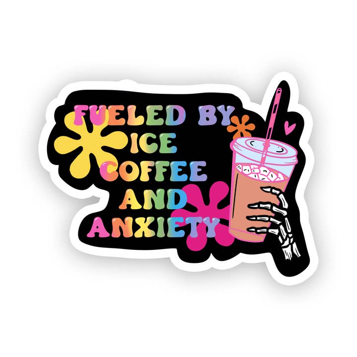 Coffee | Anxiety | Funny | Waterproof Sticker | 3.3" for wholesale by Rebel and Siren Stickers
