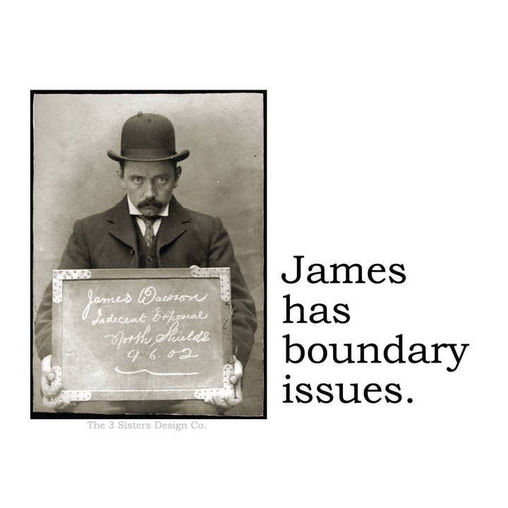 BIG HOUSE Stickers! James has boundary issues. for wholesale by The 3 Sisters Design Co.