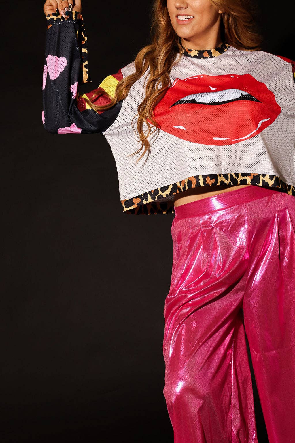 Burnt Toast - Wholesale Pants - Women's - Bubblegum Burn Cropped Metallic Trousers7