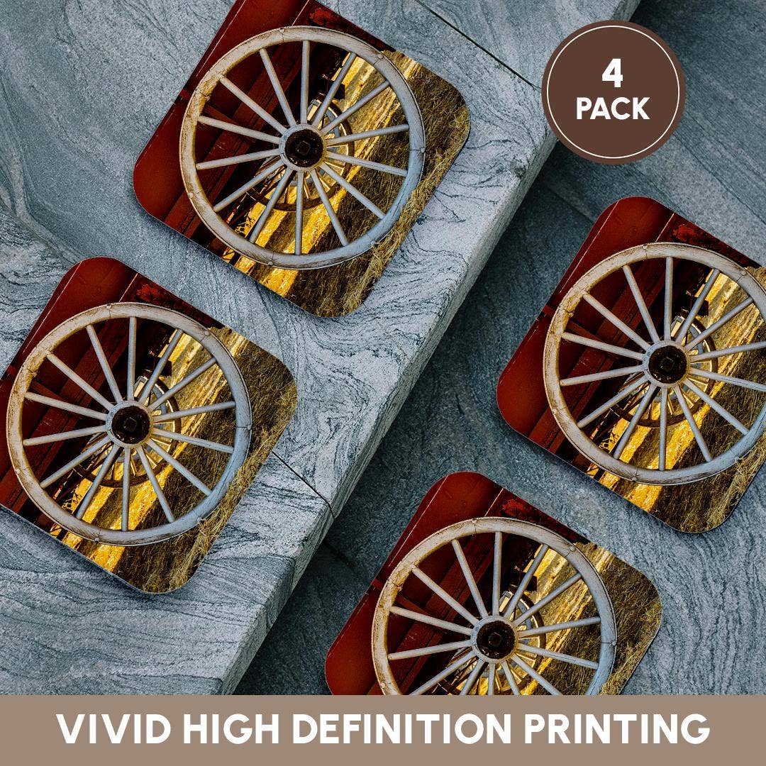 3dRose - Wholesale Coasters - 3dRose, Washington State, Palouse. Old wagon wheels from local wheat farms., Coaster12