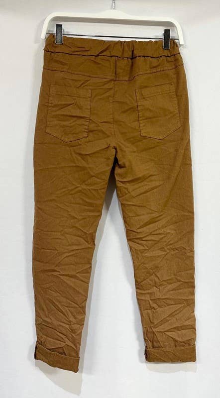 VENTI6 – Großhandel Hose – Damen – SOLIDE KNITTERFALTEN-JOGGER MIT KORDELZUG (50060)28