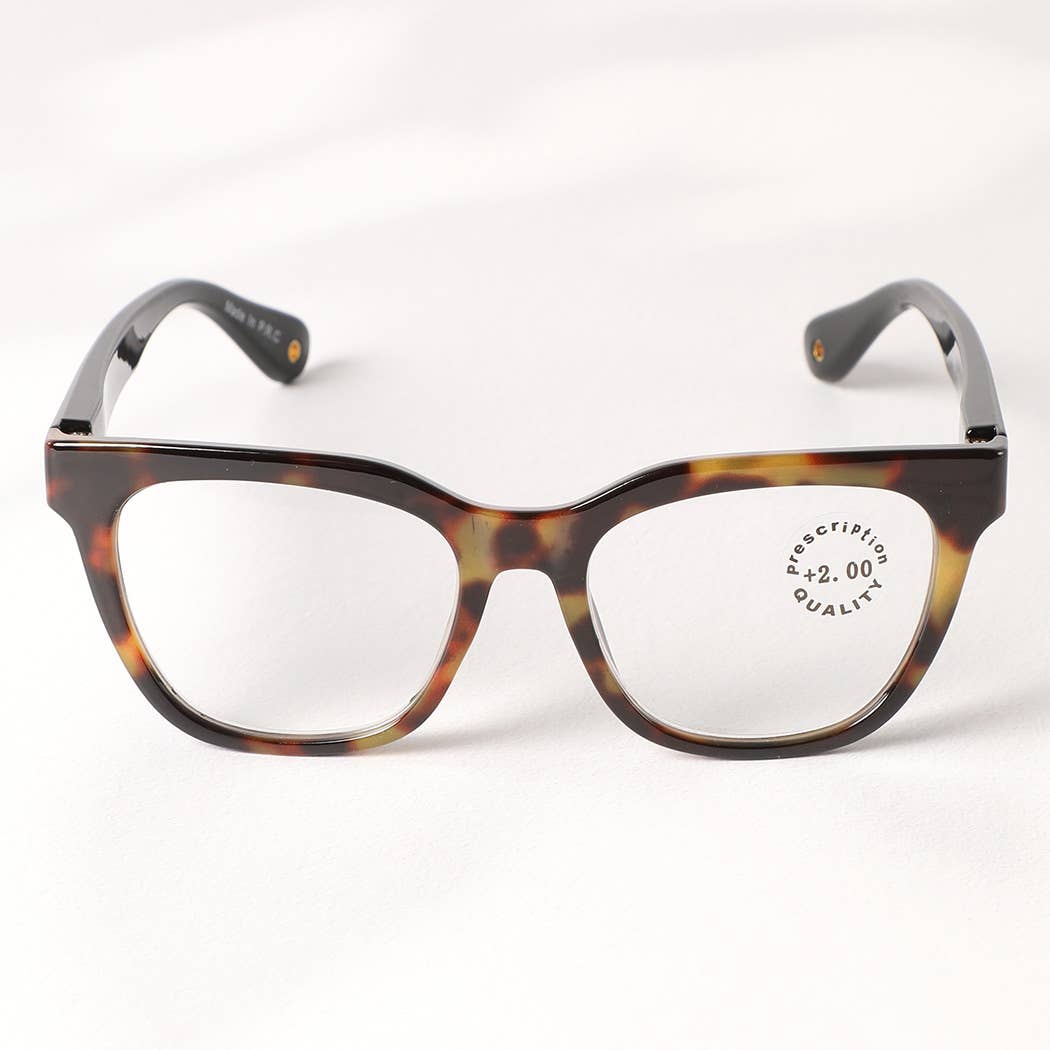  ASSORTED COLORS Leopard Square Shape Frame Reading Glasses for wholesale on Faire3